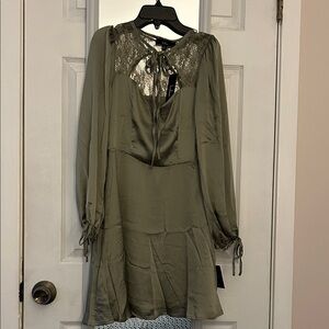 Elegant Olive Green Dress